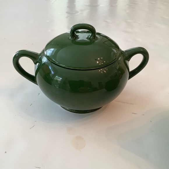 Vintage Green Ceramic Sugar & Creamer Set - Picture 3 of 7